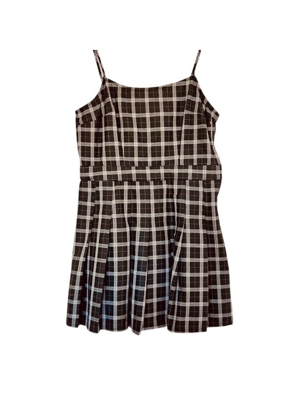 Plaid Womens Sz M Skater Mini Dress Clueless Preppy Coquette Dark Academia Y2K - Picture 2 of 14